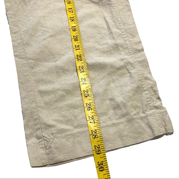 EUC Mothercare Beige Linen Adjustable Waist Cropped Pedal Pants Size 12 - Picture 11 of 11